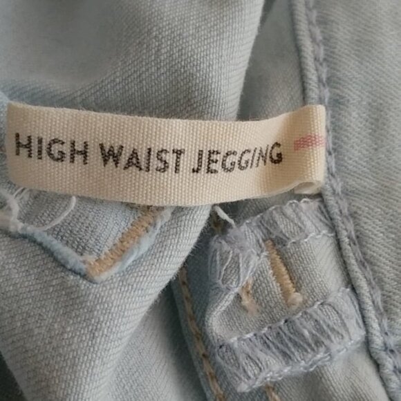 Garage Women's Blue Jeans High Rise Distressed Jeggings Y2K Size 05 - Picture 4 of 8